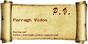 Parragh Vidos névjegykártya